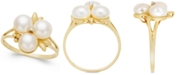 Belle de Mer Cultured Freshwater Pearl (6mm) and Diamond Accent Ring in 14k Gold, Created for Macy's